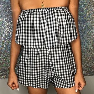 Checkered B&W Romper